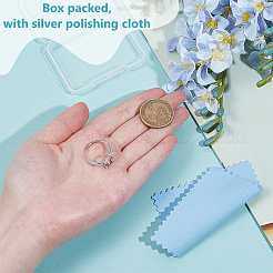 Регулируемый 925 овальный компонент кольца из стерлингового серебра с микропаве из кубического циркония STER-BC0003-57P