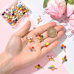 40 Stück 8 Farben Legierung Emaille Anhänger&nbsp;ENAM-YW0006-85