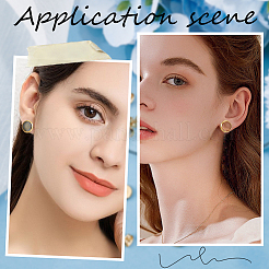 50 шт. плоские круглые серьги-гвоздики из нержавеющей стали 304 STAS-BBC0003-27A