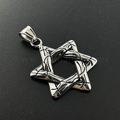 Ожерелье с подвеской в виде звезды Давида из нержавеющей стали 304 в стиле панк для модных студентов и пар DT0995