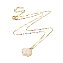 Ожерелья с подвесками из нержавеющей стали 304 и имитации ракушек из смолы NJEW-N055-08G