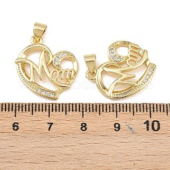 Латунные подвески с кубическим цирконием ко Дню матери&nbsp;KK-L251-07G-09