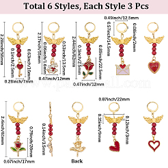 Тема дня святого валентина 8 шт. эмалевые и акриловые маркеры для фиксации стежков HJEW-SC00102