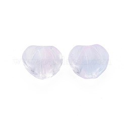 Perles de verre peintes par pulvérisation transparentes deux tons&nbsp;GLAA-T022-24-C04