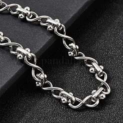 Браслеты-цепочки Infinity Link из нержавеющей стали 304 для женщин BJEW-K226-14B-P