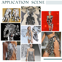 300 шт. 3 стиля плоское круглое акриловое зеркало пришитые стразы DIY-PH0013-83