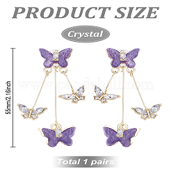 1 пара сережек-гвоздиков с кристаллами&nbsp;EJEW-LP0001-90