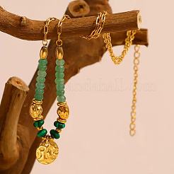 Женские бусины с подвеской-диском из нержавеющей стали HX3961