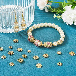 16 шт. 8 стильных латунных колпачка с микропаве из кубического циркония&nbsp;ZIRC-TA0001-23G