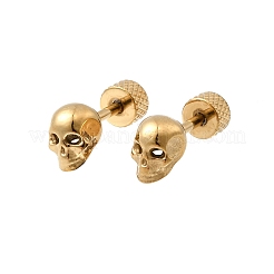 Серьги-гвоздики с черепами из нержавеющей стали 304&nbsp;LS-EJEW-C166-01G