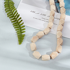 Незавершенные бусы из натурального дерева WOOD-OC0001-24