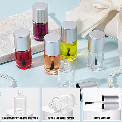 Прозрачный стеклянный лак для ногтей пустая бутылка&nbsp;AJEW-GF0009-76B-01