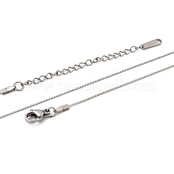 304ステンレススチール製サーペンタインチェーンネックレス（男女兼用）12個  変色なし  ステンレス鋼色  17.72インチ（45cm）  0.8mm&nbsp;NJEW-H093-19P-02