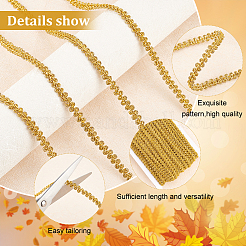 Блестящая металлизированная полиэстеровая плетеная кружевная отделка OCOR-WH0060-46B