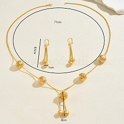 Комплекты из ожерелья и серег с длинными круглыми кисточками из сплава для женщин UD7982