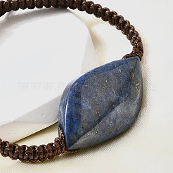 Бусины из натурального лазурита плетеные браслеты из бусин&nbsp;BJEW-Q070-01G