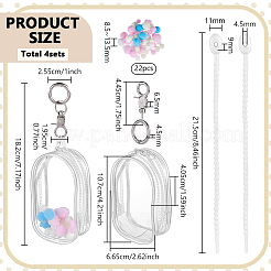 Прямоугольные прозрачные пластиковые пакеты для хранения из ПВХ с застежкой-молнией&nbsp;ABAG-WH0032-114A