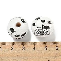 Perles européennes en bois imprimées&nbsp;WOOD-G022-08B-11