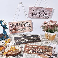 Настенные украшения из натурального дерева для украшения дома входной двери&nbsp;AJEW-FG0001-26