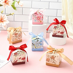 20 шт. Картонные подарочные коробки с цветочным принтом&nbsp;CON-YW0001-93A