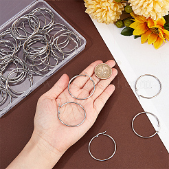 30 пара серег-колец из нержавеющей стали 304&nbsp;EJEW-SP0001-02B-P