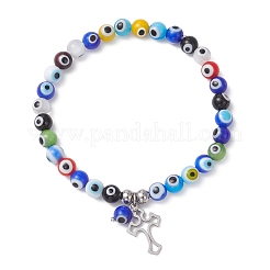 3 bracciale con ciondolo a croce in acciaio inossidabile 304&nbsp;BJEW-JB12262