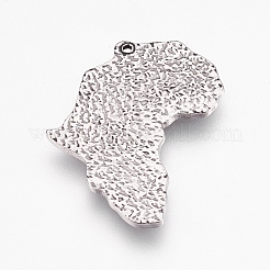 変色しない304ステンレススチールペンダント  単語を含む地図  ステンレス鋼色  30x25x2mm  穴：1.2mm&nbsp;STAS-G176-10P-C