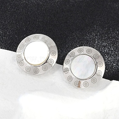 Серьги-гвоздики из натуральной ракушки из нержавеющей стали 304 EJEW-Z089-23P