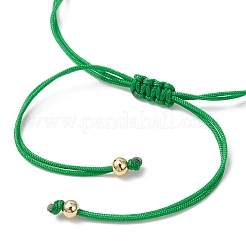 Браслеты из цветочных стеклянных бусин и натурального зеленого авантюрина BJEW-MZ00222-01