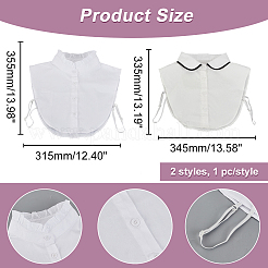 2 шт. 2 съемных воротника для рубашки из нейлона&nbsp;AJEW-GA0006-18