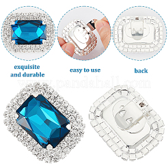 2шт съемное прямоугольное украшение для обуви AJEW-CA0002-60