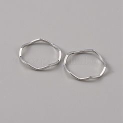 真鍮製フレームコネクター  波よじりタイプ  プラチナ  17.5x1mm  内径：15.5mm&nbsp;LS-KK-WH0046-61P