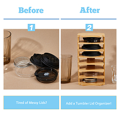 Бамбуковые подставки для хранения продуктов из ротанга AJEW-WH0534-52