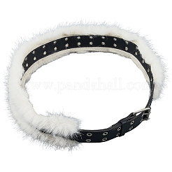 Женские ремни-цепочки из искусственной кожи и искусственного меха черного цвета&nbsp;AJEW-WH20006-388A-01