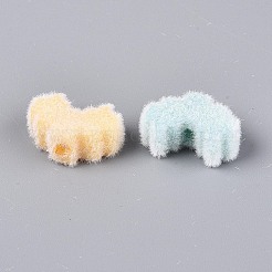 Флокированные непрозрачные акриловые бусины в форме сердца&nbsp;OACR-T030-13M