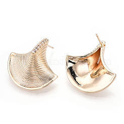 Латунные микро проложить кубического циркония уха шпильки EJEW-P268-04G