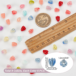 54 шт. 9-х цветные бусины из эпоксидной смолы RESI-GA0001-27