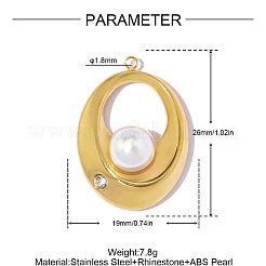Ovale Strassanhänger aus Edelstahl 304&nbsp;STAS-OY018-18G