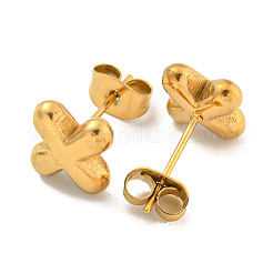 Pendientes de botón de acero inoxidable 304 con letras grandes para mujer&nbsp;EJEW-G386-01X-G