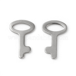 変色しにくい201ステンレススチールチャーム  キー  ステンレス鋼色  14x9x0.8mm  穴：2.5x6mm&nbsp;STAS-F192-034P