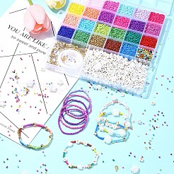 Наборы для изготовления браслетов из стеклянных бусин своими руками&nbsp;DIY-FS0006-54B