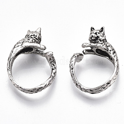 Регулируемые кольца манжеты из сплава тибетского стиля RJEW-T009-12AS