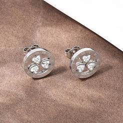 Серьги-гвоздики из нержавеющей стали 304 в форме цветка&nbsp;EJEW-H175-01P