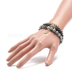 3 stücke 3 stil natürliche & synthetische gemischte edelstein runde perlen stretch-armbänder set&nbsp;BJEW-JB09023