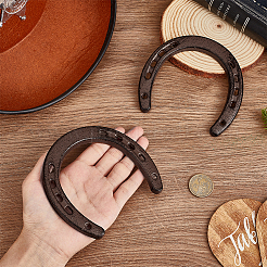 4 шт. чугунных настенных украшений в виде подковы&nbsp;AJEW-PH0007-62