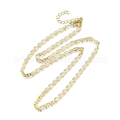 Ожерелья из текстурированной латунной морской цепочки NJEW-M108-09G