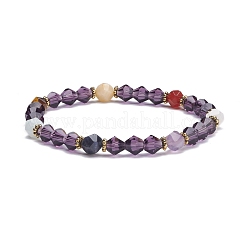 Bracelet extensible perles rondes pierres naturelles mélangées thème chakra&nbsp;BJEW-JB07248