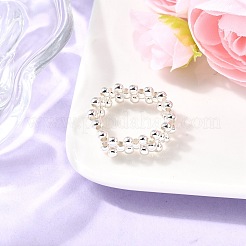 2 шт. латунные круглые кольца с бусинами RJEW-JR00909