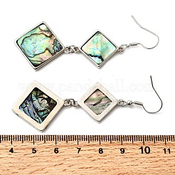 Серьги-подвески из натуральной латунной раковины морского ушка EJEW-F388-01E-P