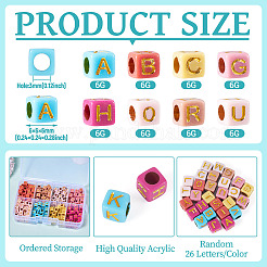 48 г 8 цвета непрозрачные акриловые бусины OACR-TA0003-51